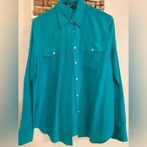 Lauren Ralph Lauren turquoise Silk Blouse